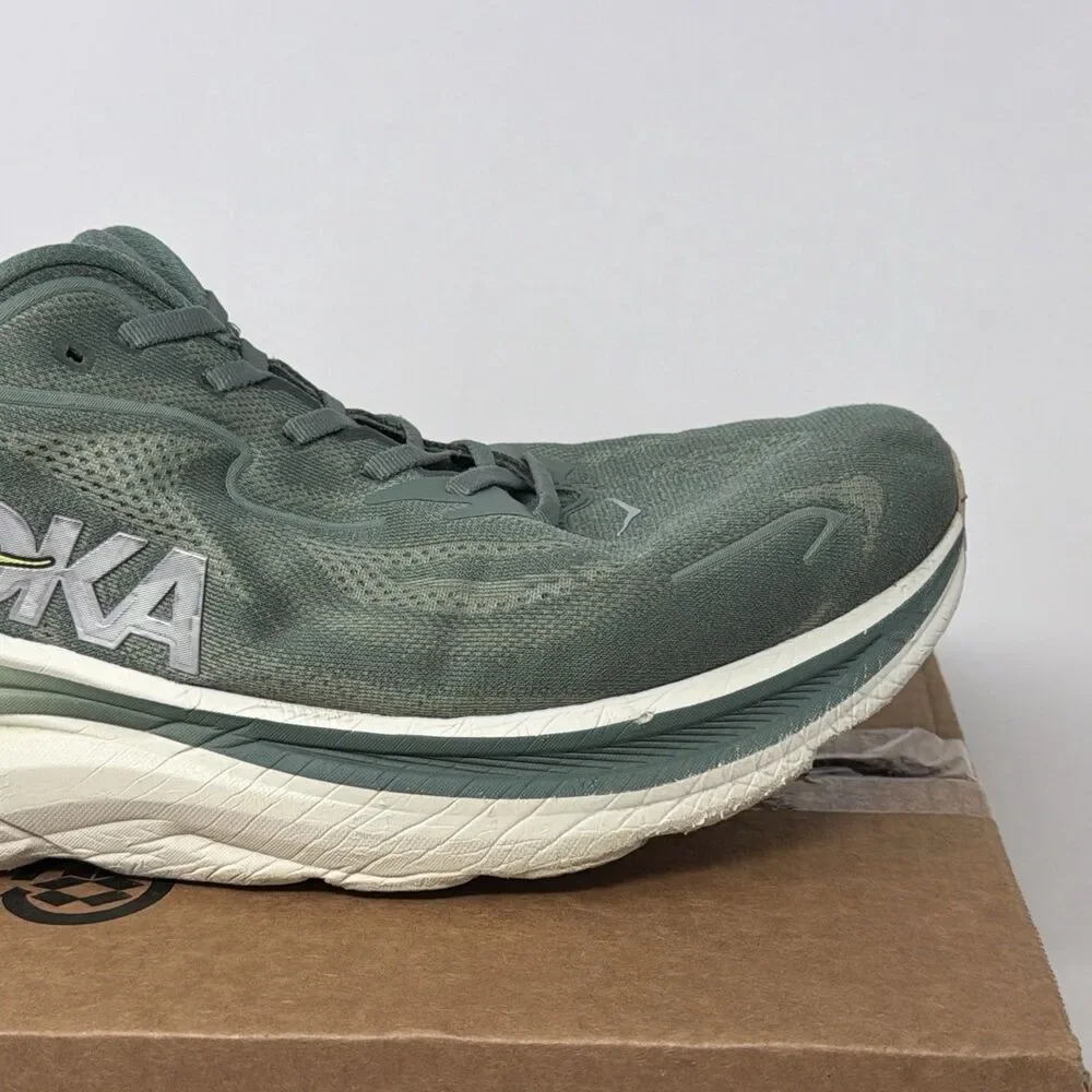 HOKA One One Clifton 10 Mens Size 14D Green Running Sneakers + NEW INSOLE
